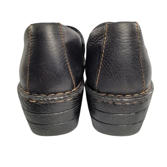 Born size 10 black leather work clogs nursing walking - Picture 5 of 9